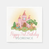 Serviette En Papier Filles Whimsical Pink Fairytale Princess Anniversa (Devant)