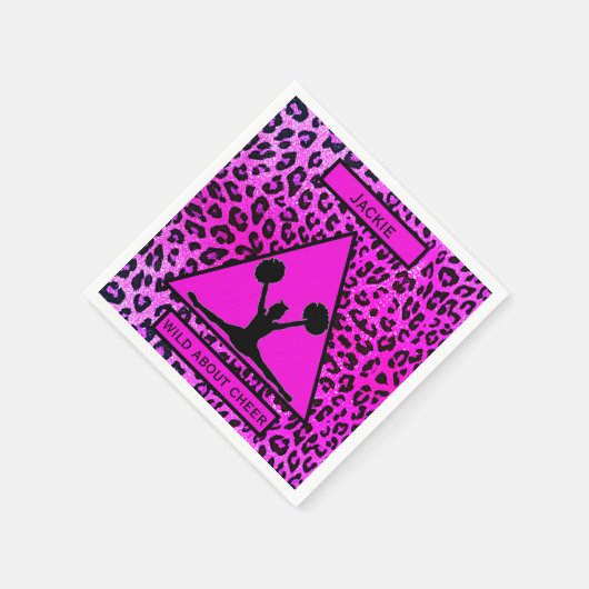 Serviette En Papier Filles "Wild About Cheer" Leopard rose (Coin)