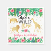 Serviette En Papier Filles Wild One Premier anniversaire (Devant)