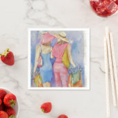 SERVIETTE EN PAPIER FILLETTES AMIS PAPIER NAPKINS (En situation)