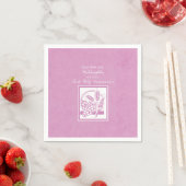 Serviette En Papier Filleule Première Communion, Rose (En situation)