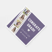 Serviette En Papier Filmstrip Four Photo Collage Graduation | Pourpre (Coin)