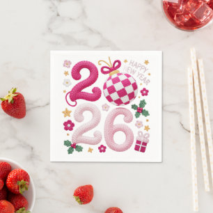 Serviette En Papier Fils à crocheter Bonne Année 2026