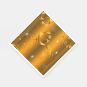 Serviette En Papier Fils et étoiles d'or Noël luxueux (Coin)