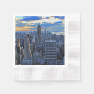 Serviette En Papier Fin de l'après-midi NYC Skyline à l'approche du co
