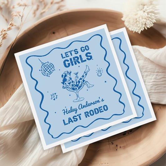 Serviette En Papier Fin de semaine du Bachelorette Rodeo Disco Blue