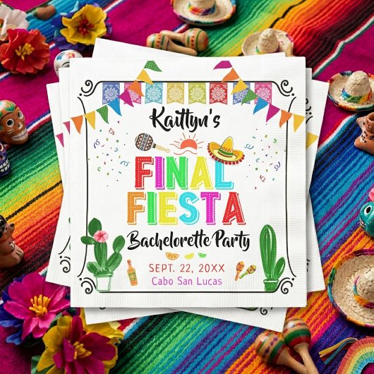 Serviette En Papier Final Fiesta Mexicana Bachelorette Party