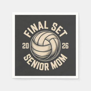 Serviette En Papier Final Set Senior Mom 2026 Graduation Volleyball