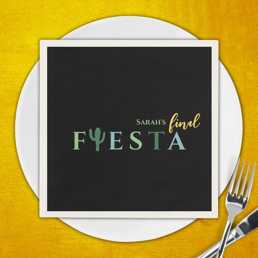 Serviette En Papier Finale Fiesta Cactus Mexicaine Bachelorette Party