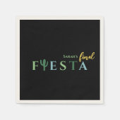 Serviette En Papier Finale Fiesta Cactus Mexicaine Bachelorette Party (Devant)