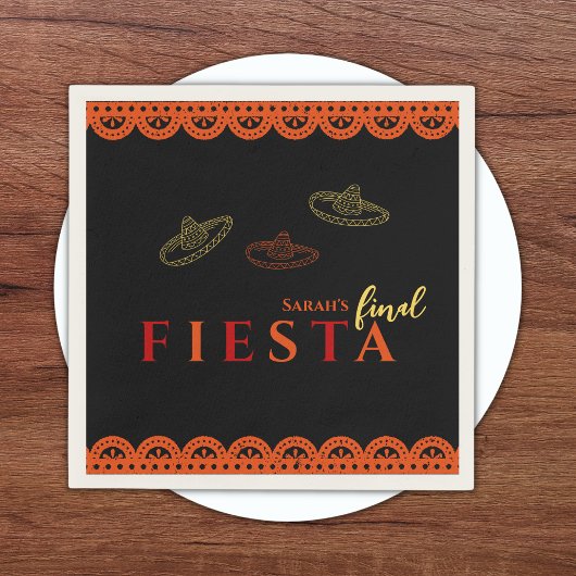 Serviette En Papier Finale Fiesta soirée mexicaine de bachelorette