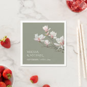 Serviette En Papier Fine Art Magnolia Wedding (En situation)