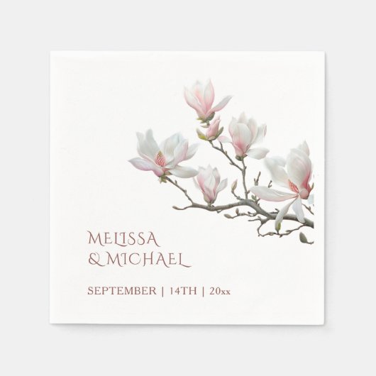 Serviette En Papier Fine Art Magnolia Wedding  (Devant)