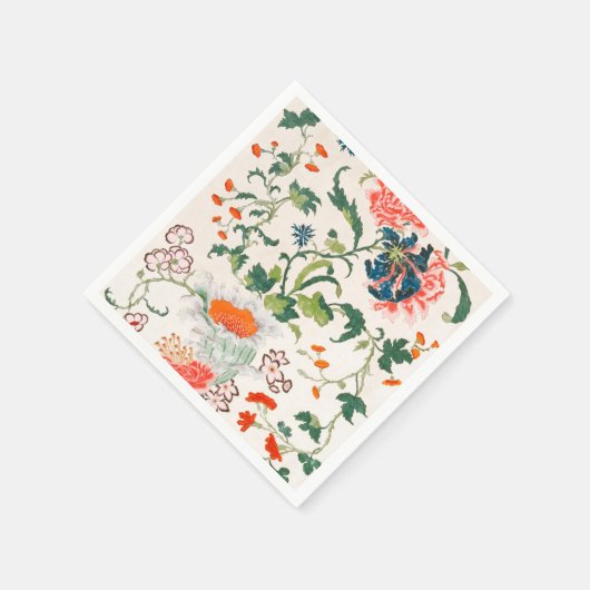 Serviette En Papier Fine China silk flower design mid 18th century (Coin)