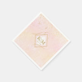 Serviette En Papier Fine Lines Gold Abstrait Mariage V2 Blush ID867 (Coin)