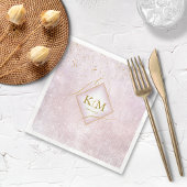 Serviette En Papier Fine Lines Gold Abstrait Mariage V2 Mauve ID867