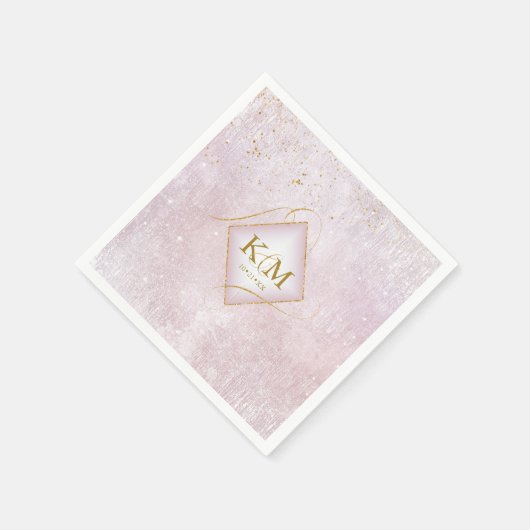 Serviette En Papier Fine Lines Gold Abstrait Mariage V2 Mauve ID867 (Coin)