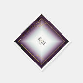Serviette En Papier Fine Lines Gold Abstrait Mariage V3 Plum ID867 (Coin)