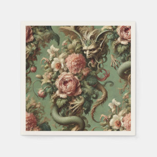 Serviette En Papier Finerie Drac - Dragon Floral gothique