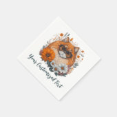 Serviette En Papier Finesse florale : Chat perse dans un jardin de fle (Coin)