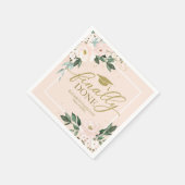 Serviette En Papier Fini Pink Blush Floral Graduation Party (Coin)