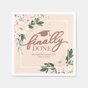 Serviette En Papier Fini Pink Blush Floral Graduation Party