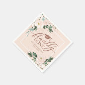 Serviette En Papier Fini Pink Blush Floral Graduation Party (Coin)