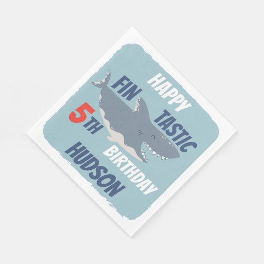 Serviette En Papier Fintastic Happy Shark fête d'anniversaire, n'impor (Coin)