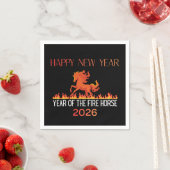Serviette En Papier Fire Horse Paper Napkin (En situation)