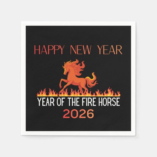Serviette En Papier Fire Horse Paper Napkin (Devant)