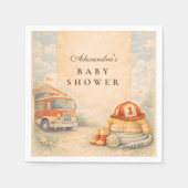Serviette En Papier Fire Truck Firefighter Baby Shower (Devant)