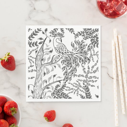 Serviette En Papier Firebird, oiseau (En situation)