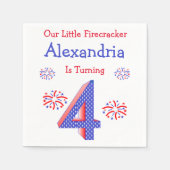 Serviette En Papier Firecracker 4e anniversaire (Devant)