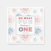 Serviette En Papier Firecracker Fun One 1er anniversaire Party (Devant)