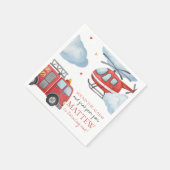 Serviette En Papier Firetruck Birthday Party Napkin (Coin)