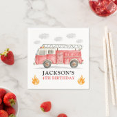 Serviette En Papier Firetruck Calling All Firefigthers Boy Birthday (En situation)