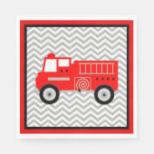 Serviette En Papier Firetruck et Chevron Party (Devant)