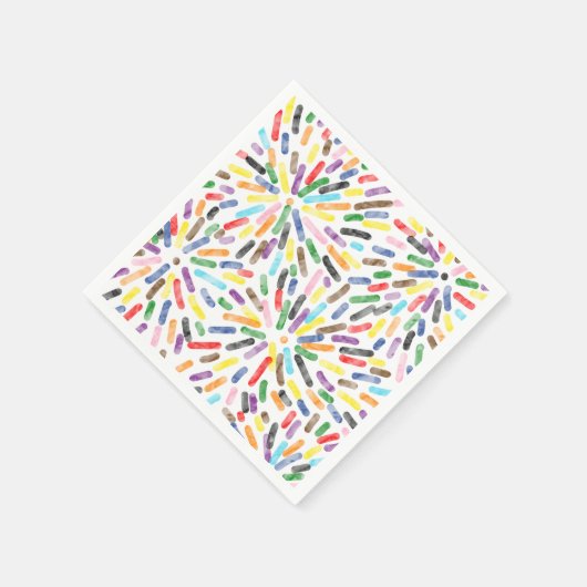 Serviette En Papier Fireworks Abstrait LGBTQ+ Rainbow Progress Pride (Coin)