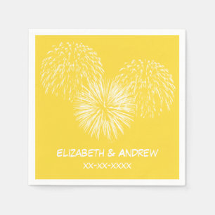 Serviette En Papier Fireworks, Arrière - plan ananas, Nom Monogramme
