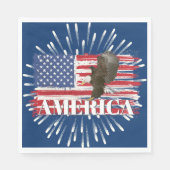 Serviette En Papier Fireworks et Bald Eagle sur le drapeau américain (Devant)