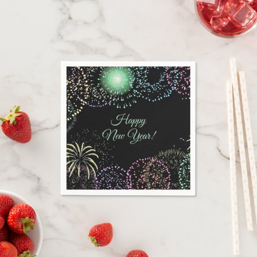 Serviette En Papier Fireworks modifiables (En situation)