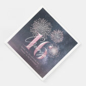 Serviette En Papier Fireworks Sweet 16 Midnight Blush ID984 (Coin)