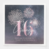 Serviette En Papier Fireworks Sweet 16 Midnight Blush ID984 (Devant)