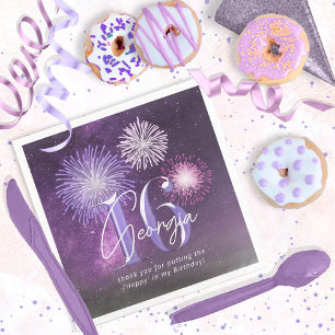 Serviette En Papier Fireworks Sweet 16 Purple ID984