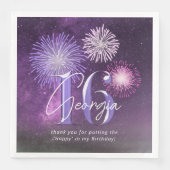 Serviette En Papier Fireworks Sweet 16 Purple ID984 (Devant)