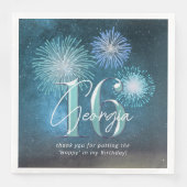 Serviette En Papier Fireworks Sweet 16 Teal ID984 (Devant)