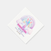 Serviette En Papier First Birthday Party Unicorn Rainbow (Coin)