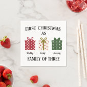 Serviette En Papier First Christmas as Family of Three Gift (En situation)