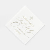 Serviette En Papier First Holy Communion Gold and white napkin (Coin)