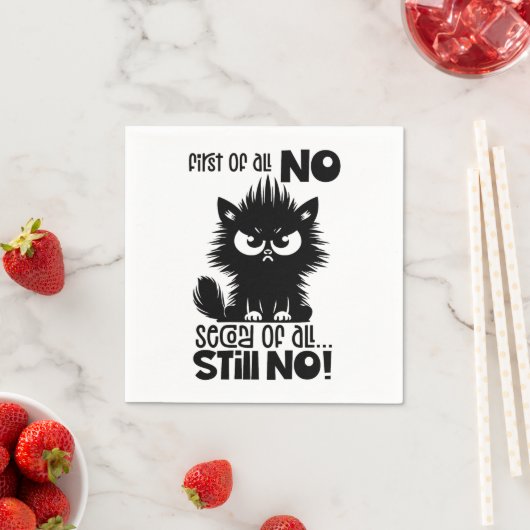 Serviette En Papier First Of All, No Funny Cat Lover Gift  (En situation)